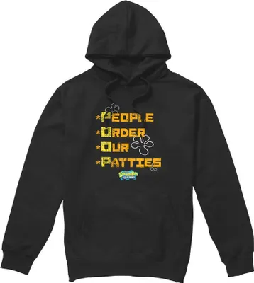 Obrázek produktu pro SpongeBob SquarePants - Pánská mikina s kapucí "People Order Our Patties" TV8794 (XL) (Black)