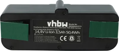 Produktbild von vhbw Akku kompatibel mit iRobot Roomba 640, 690, 671, 681, 665, 614, 675, 652, 685, 677, 680, 670, 676, 615 Staubsauger (3500 mAh, 14,4 V, Li-Ion)