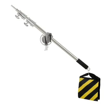 Immagine prodotto di Stativo a braccio trasversale, altezza massima 2490 mm, materiale resistente in acciaio inox, traversa da 2,49 m