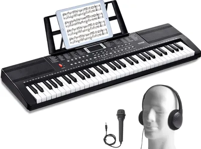 Produktbild von VEVOR Digitales Klavier mit 61 Tasten, 200 Töne, 200 Rhythmen, tragbares elektrisches Klavier-Keyboard-Kit mit 60 Demo-Songs, integrierten Doppellautsprechern