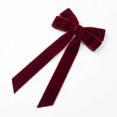 Produktbild von 12x Burgunderrote Samtschleifen Weihnachtsbaum Deko Girlande Stoffband Festlich - Farbe: Bordeaux