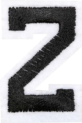 Produktbild von 1 Buchstaben Aufbügler, 15-43x45mm, Applikation, Aufnäher, schwarz, Buchstaben & Zeichen:Z