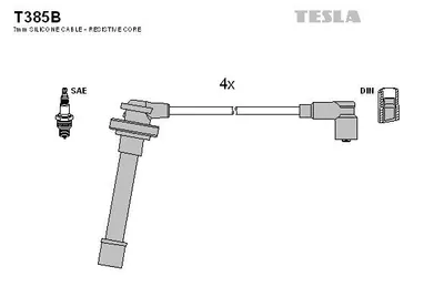 Produktbild von TESLA T385B Zündkabelsatz Zündleitungssatz für NISSAN MICRA II (K11)