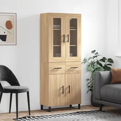 Image de vidaXL Highboard chêne Sonoma 69,5x34x180 cm Matériau dérivé du bois