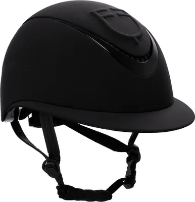 Obrázek produktu pro Dámská přilba Equestro s širokým kšiltem a vyraženým logem černá 58-60 cm černá 58-60 cm
