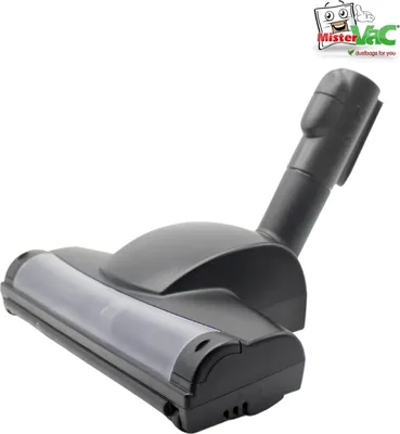 A vacuum cleaner nozzle is shown against a white background, with a logo in the top right corner.