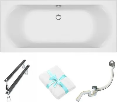 Produktbild von Cersanit | Badewanne - Wanne Rechteckig City - 180x80 Cm - Mit Syphon Und Füßen - Ergonomisches Design - Acrylwanne