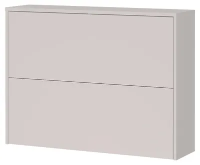 Produktbild von Flur Schuhschrank mit 99 cm Breite in beige und Eiche, 2 Klappen, geringe Tiefe - BAIANO-01