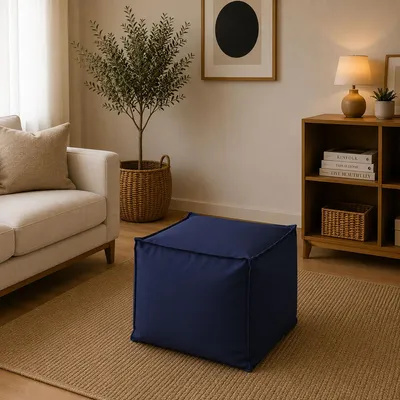Immagine prodotto di Talamo Italia Pouf Aron 45x45x45h cm blu, Sfoderabile blu  Italy