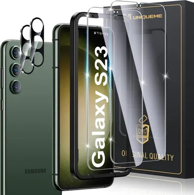 Zdjęcie produktu dla Folia ochronna do Samsung Galaxy S23 - szkło pancerne i ochrona aparatu, twardość 9H, przezroczystość HD, ochrona ekranu