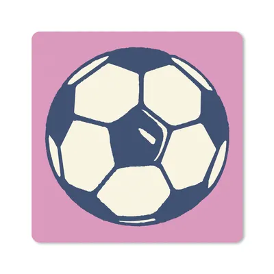 Produktbild von MuchoWow® Mauspad Mousepad Eine Illustration von einem Fußball auf einem rosa Hintergrund - Jungen - Mädchen - Kinder 30x30 cm - Mousepads - Maus Mat - Pad - Mausunterlage - Gaming