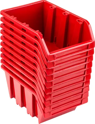Produktbild von Set x 10 Stapelboxen KTR30 rot Lagerboxen Sortierboxen
