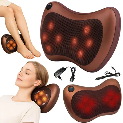 Produktbild von Massagekissen für Rücken und Nacken mit HEIZFUNKTION, 18 x 31 x 10 cm