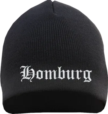 Produktbild von Homburg Beanie Mütze - Altdeutsch - Bestickt - Strickmütze Wintermütze Einheitsgröße Schwarz