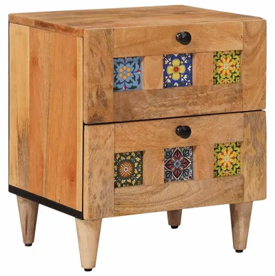 Image de Cabinet de chevet avec tiroir Naturel 40 x 33,5 x 46 cm