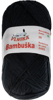Zdjęcie produktu dla Przędza BAMBUŠKA – 50 g, 205 m – Czarna