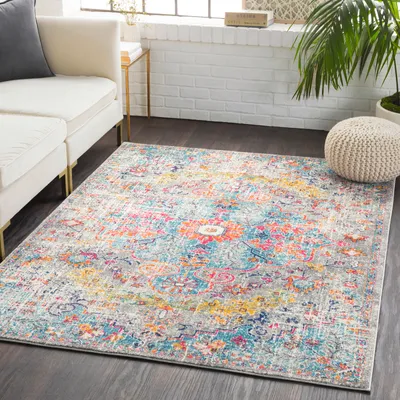 Produktbild von Vintage Orientteppich - Kurzflor Wohnzimmerteppich, Mehrfarbig Grau 120x170 cm