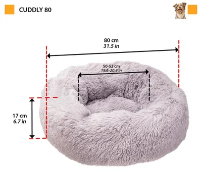 Produktbild von Ferplast Hundekissen Rund Flauschig Katzenkorb 80 x 17 cm, grau