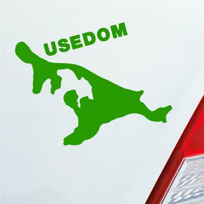 Produktbild von Auto Aufkleber USEDOM Spaß Insel Deutschland Urlaub 10x9 cm Hellgrün Sticker Heckscheibenaufkleber