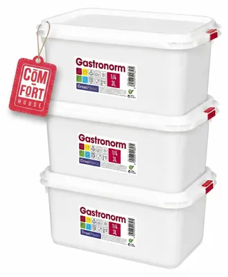 Imagen del producto de Tupper Rectangular 3 L con Tapa Pack 3 COM-FORT HOUSE