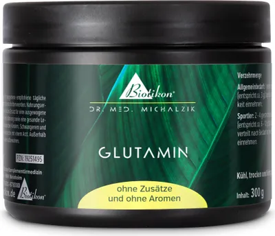 Produktbild von Glutamin Pulver nach Dr. med. Michalzik - veganes L-Glutamin - von Biotikon®