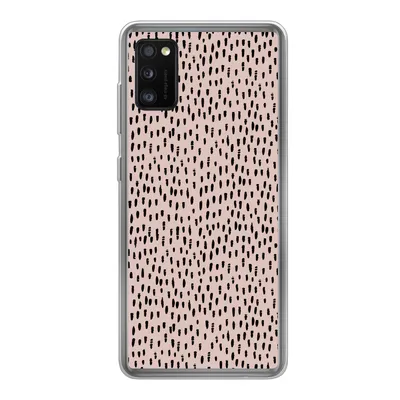 Produktbild von MuchoWow® Handyhülle Schutzhülle Hülle für Samsung Galaxy A41 Polka dots - Rosa - Schwarz Silikon Softcase Handy Hülle - Mobiltelefon