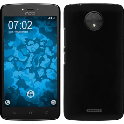 Produktbild von PhoneNatic Case kompatibel mit Lenovo Moto C - Hülle schwarz gummiert Hard-case + 2 Schutzfolien