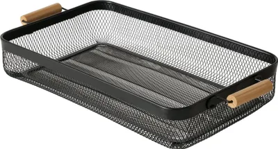 Imagen del producto de Boltze - Bandeja de mesa de metal y madera, color , 51x27x8 cm, para un almacenamiento elegante