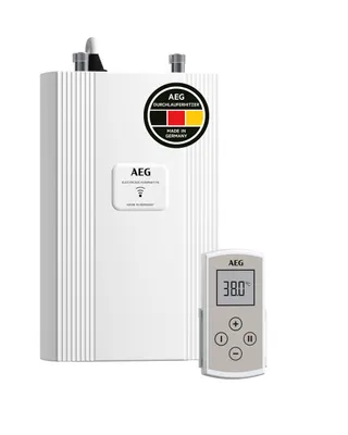 Produktbild von AEG elektronischer Kompakt-Durchlauferhitzer DDLE Kompakt FB 11/13 kW umschaltbar für die Küche, mit Fernbedienung, Starkstromanschluss 400 V, solargeeignet, Untertischmontage, 230769