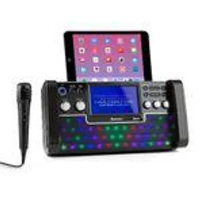 Produktbild von AUNA DiscoFever LED Edition - Karaoke Anlage, Karaoke Maschine mit Bluetooth, Karaoke Box mit 7" TFT-Screen, Aufnahmefunktion, CD-Player, USB-Port, MP3-Unterstützung, Mikrofon und Karaoke-CD, schwarz