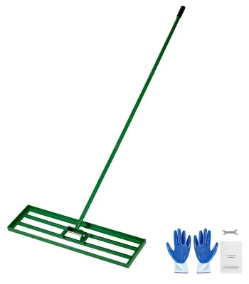 Obrázok produktu pre SucceBuy vyrovnávacia hrábka na trávu, 910x250 mm, hrábka na trávu s oceľovou násadou (198 cm), vyrovnávacia hlúbka na trávu s záhradnými rukavicami, vyrovnávacie zariadenie pre záhradu, golfové trávniky a poľnohospodárstvo