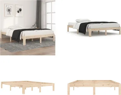 Produktbild von vidaXL Massivholzbett Kiefer 140x200 cm - Bettrahmen - Bettgestell - Bett - Holzbettrahmen