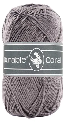 50g Strick- u. Häkelgarn Durable Coral Uni Baumwollgarn Sommergarn 2235 grau