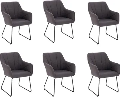 Immagine prodotto di Home Deluxe - Sedia per sala da pranzo PAKU - set di 6, colore: antracite, regolabile in altezza, imbottitura morbida, carico massimo 120 kg I Sedia da cucina Sedie per sala da pranzo Sedie per sala da pranzo