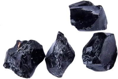 Produktbild von Obsidian-Rohstein – Schwarzer Edelstein – Natursteinbrocken – Für Dekoration und Meditation