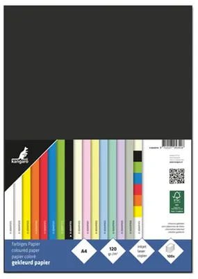 Produktbild von kangaro Multifunktionspapier DIN A4 120 g/qm schwarz 100 Blatt