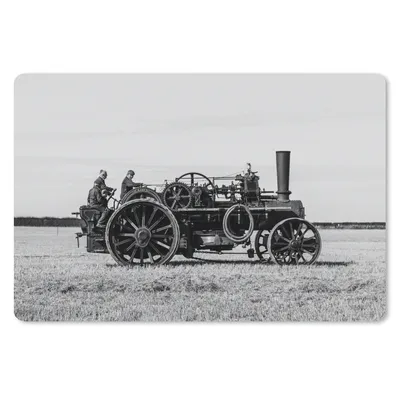 Produktbild von MuchoWow® Mauspad Mousepad Traktor - Schwarz - Weiß - Bauernhof - Vintage 27x18 cm - Mousepads - Maus Mat - Pad - Mausunterlage - Büroartikel - Desk Matten