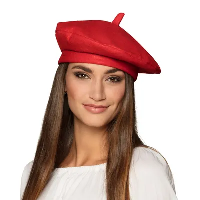 Produktbild von Barett Frankreich Rot Französische Baskenmütze für Damen & Herren, Kostüm & Mode