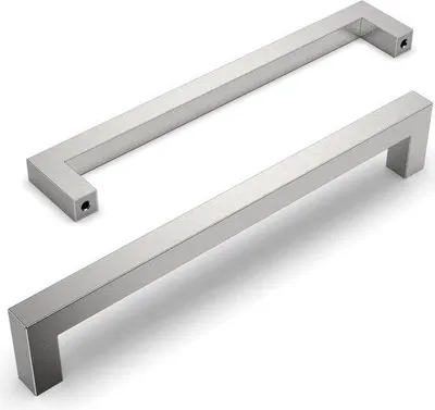 Immagine prodotto di Set di 10 maniglie per mobili Ibbenzoa®, distanza tra i fori di 192 mm, acciaio inossidabile con finitura nichel spazzolato e lega di zinco – ideali per cucine, cassetti e armadi