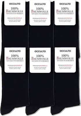 Produktbild von Occulto Herren 100% Baumwollsocken 6er Pack (Modell: Roland) Blk 47-50