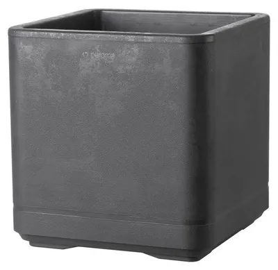 Produktbild von DEROMA Cosmo Pflanzkübel eckig Anthrazit mit integriertem Wasserspeicher und Rollen, 38 x 39 cm, 25,5 l