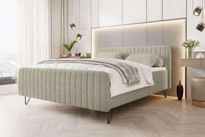 Produktbild von 99rooms Lucio Boxspringbett Boucle-Stoff ANTHOLOGY Creme 180x200 cm