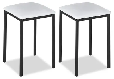 Productafbeelding van ASTIMESA metalen keukelstoel met open rugleuning, wit, 35 x 35 x 45 cm