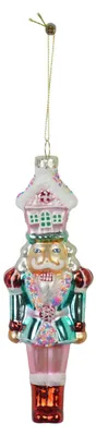 Productafbeelding van Kerstornament - Notenkraker - Wit/Roze - 5,5x4x17,5 cm