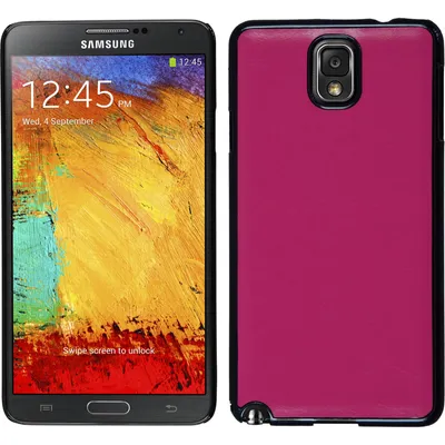 Produktbild von PhoneNatic Case kompatibel mit Samsung Galaxy Note 3 - Hülle pink Lederoptik Hard-case + 2 Schutzfolien