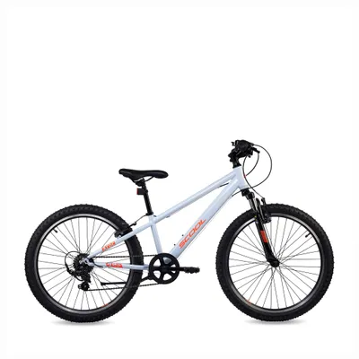 Immagine prodotto di Bicicletta per bambini da 24 pollici, 6 marce, MTB per bambini, S’COOL Xroc, dai 7 agli 11 anni, 130-150 cm, grigio/arancione neon