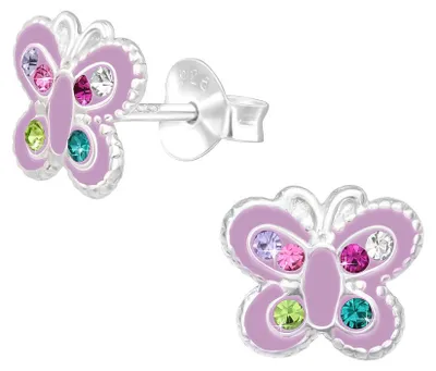 Produktbild von Schmetterling Ohrstecker: Kinder Ohrringe Silber 925