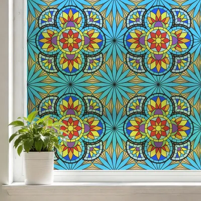 Fensterfolie mit Glasimitatmuster 44,5x200 cm Vinyl
