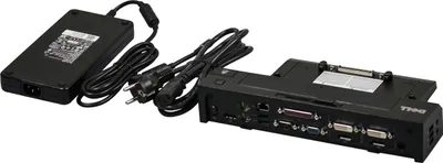 Immagine prodotto di Dell E-Port II Port Replicator per workstation - Interfaccia proprietaria - Dock - 5 porte USB totali - 3 porte USB 2.0 - 2 porte USB 3.0 - Rete (RJ-45) - DVI - VGA - DisplayPort - Uscita linea audio - eSATA - Cuffie - Microfono - Seriale - Porta PS/2