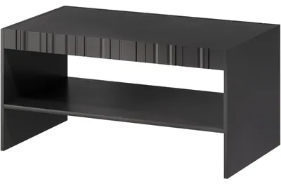 Produktbild von ISOLA Couchtisch, Schwarz matt, 100 cm breit, 57 cm tief, 49,5 cm hoch, mit 20 cm hohen Metallfüßen